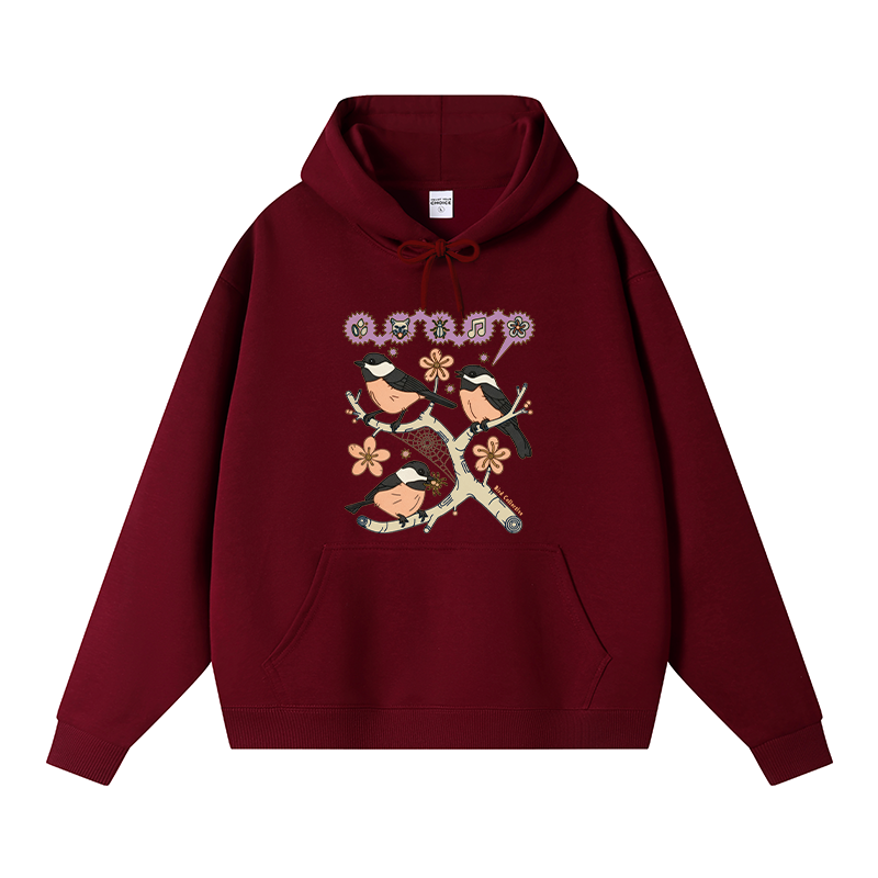 Tokyocanvas Chickadee Fleece Lined Hoodie