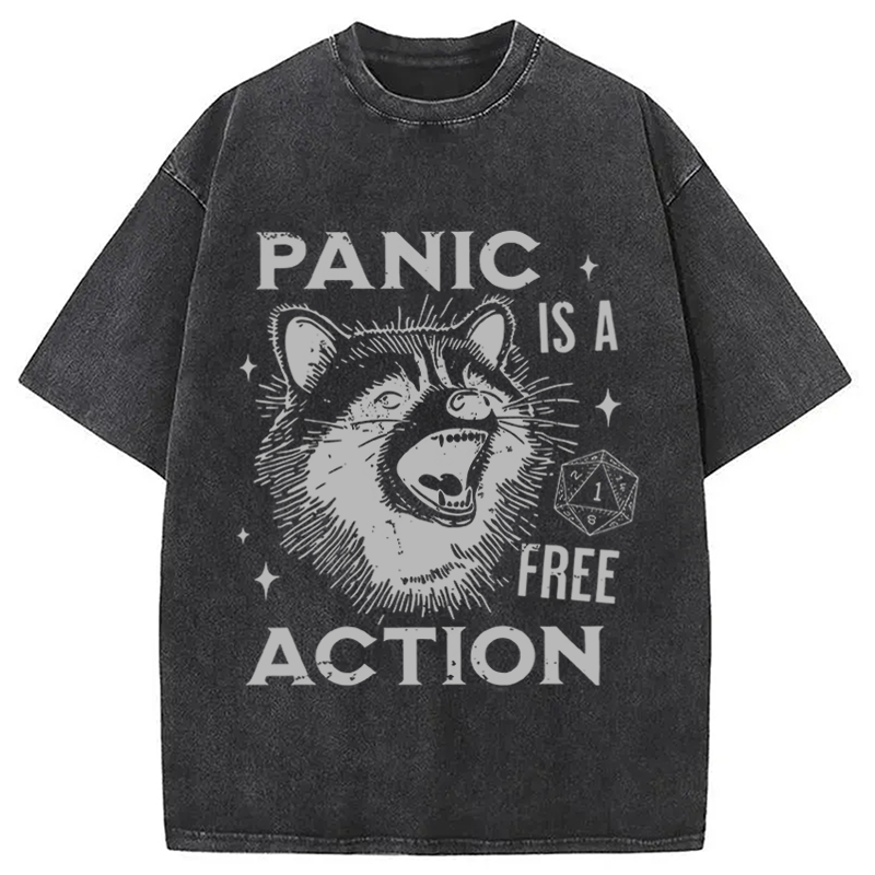 Tokyocanvas Panic Is A Free Action Washed T-Shirt