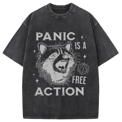 Tokyocanvas Panic Is A Free Action Washed T-Shirt
