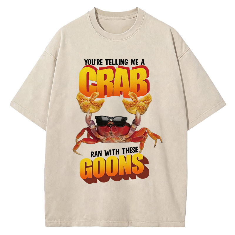 Tokyocanvas A Crab Ran With These Goons Washed T-Shirt