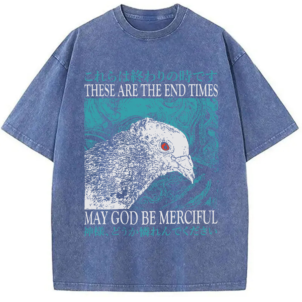 Tokyocanvas End Times Pigeon Vintage Washed T-Shirt