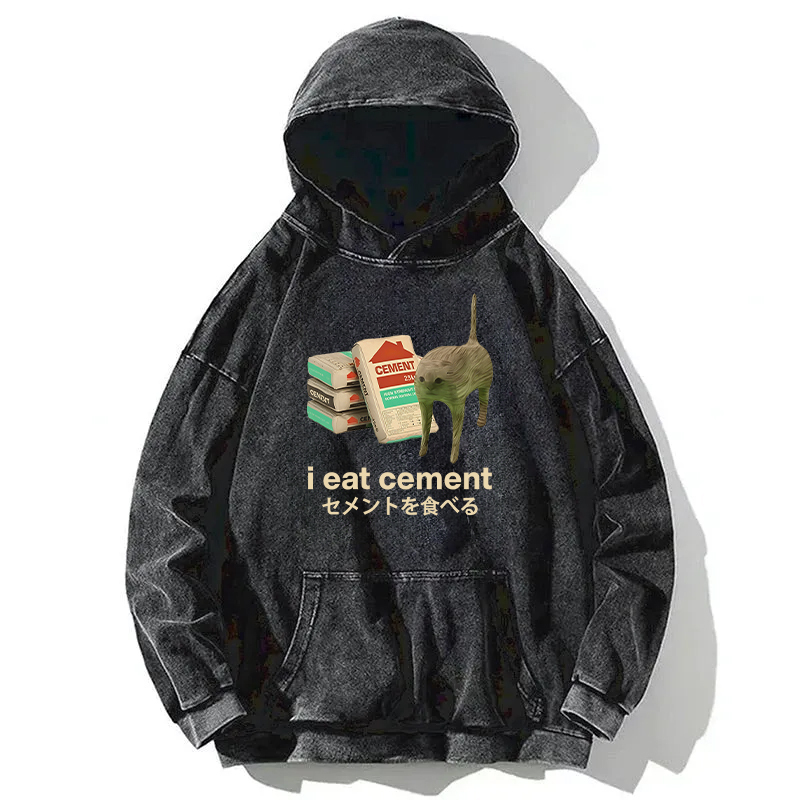 Tokyocanvas I Eat Cement Washed Hoodie