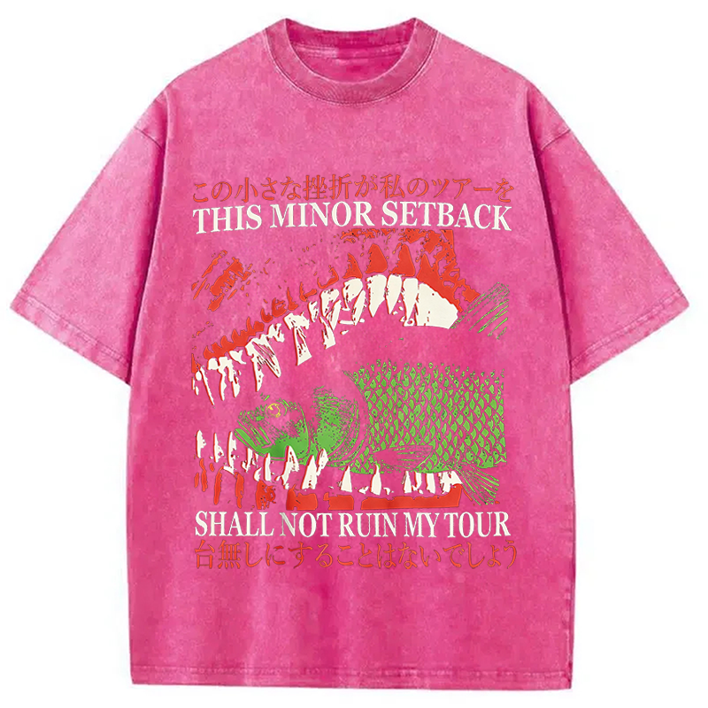 Tokyocanvas Big Mouth Eats Fish Washed T-Shirt