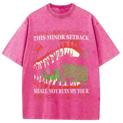 Tokyocanvas Big Mouth Eats Fish Washed T-Shirt