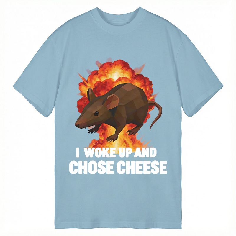 Tokyocanvas Woke Up and Chose Cheese Funny Rat Meme Classic T-Shirt