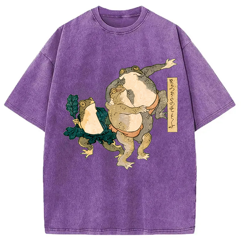 Tokyocanvas Sumo Frogs Japan Washed T-Shirt