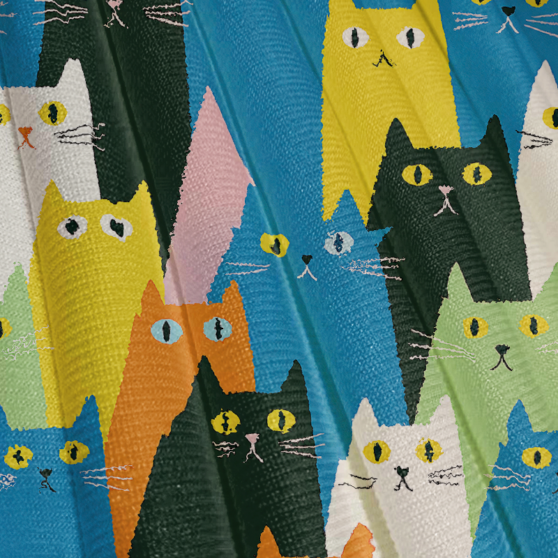 Tokyocanvas Colorful Cat Parade Casual Ugly Sweatshirt