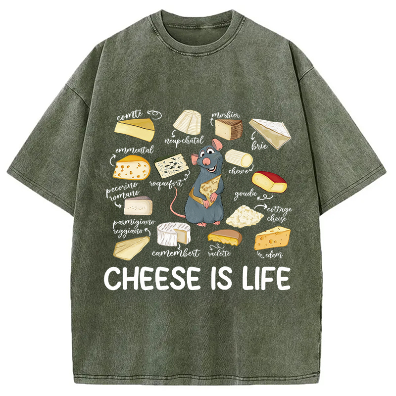 Tokyocanvas Cheese Is Life Washed T-Shirt