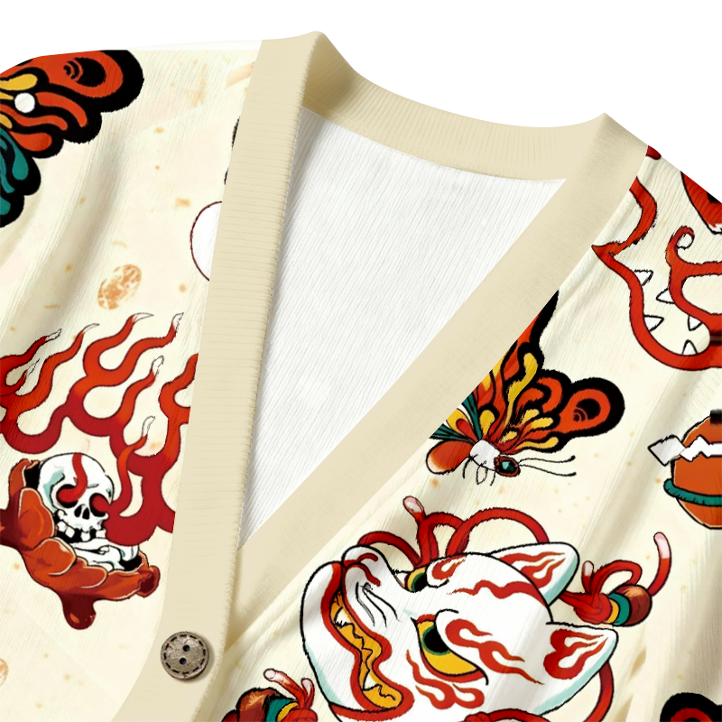 Tokyocanvas Tattoo Japanese Ugly Cardigan Sweatshirt