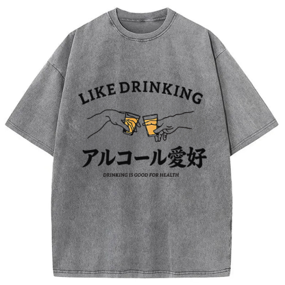 Tokyocanvas Like Drinking Washed T-Shirt