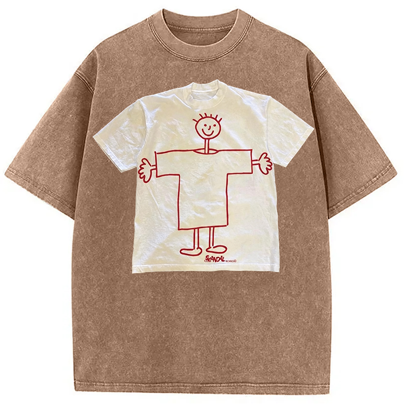 Tokyocanvas Children's Self Drawing Shirt Of Washed T-Shirt