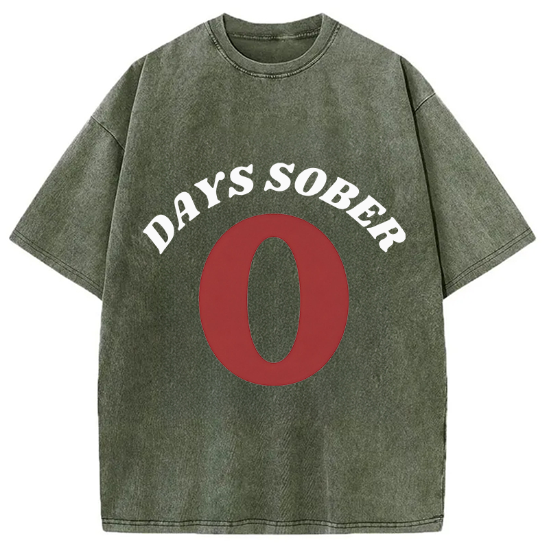 Tokyocanvas 0 Days Sober Washed T-Shirt