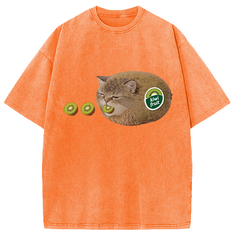 Tokyocanvas The Cat That Vomits Kiwis Washed T-Shirt