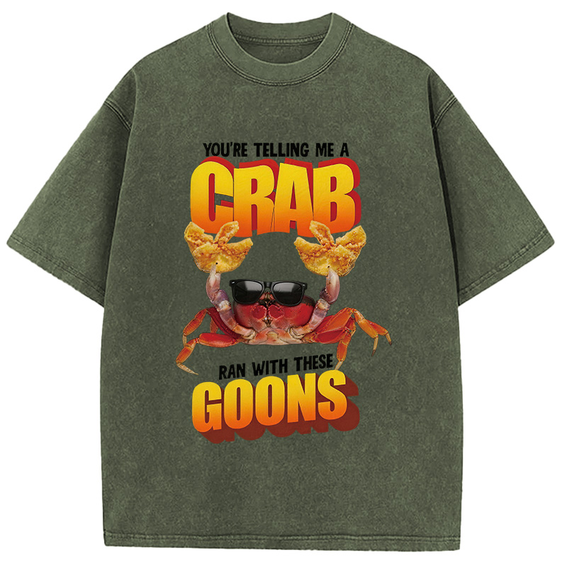Tokyocanvas A Crab Ran With These Goons Washed T-Shirt