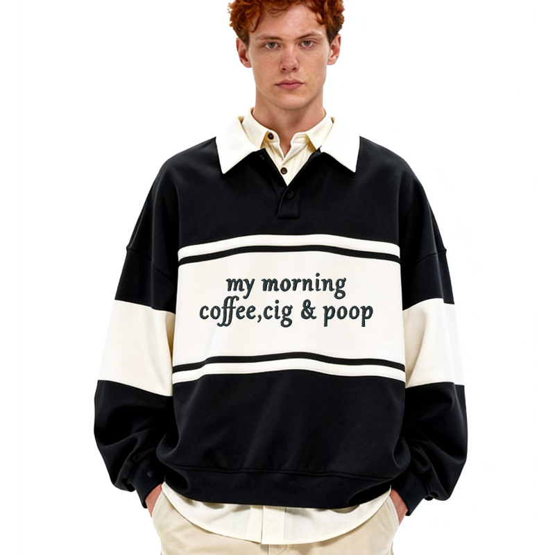 Tokyocanvas My Morning Polo Embroidered Sweatshirt