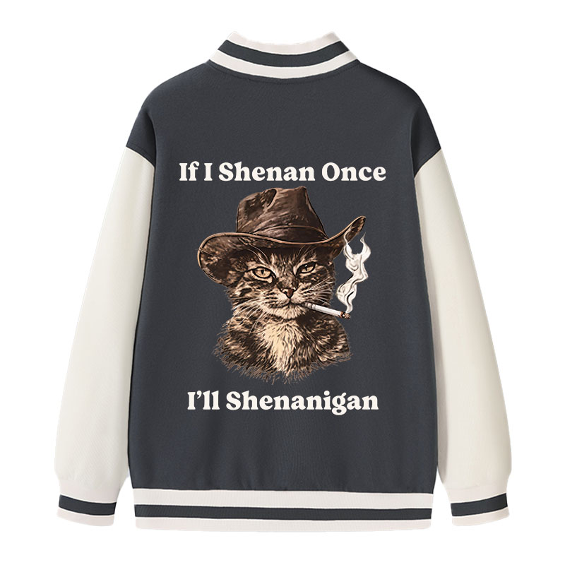 Tokyocanvas Funny Unhinged Cat Varsity Jacket
