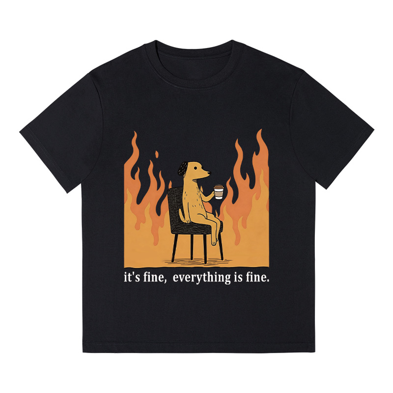 Tokyocanvas Dog in Fire Boxy T-Shirt