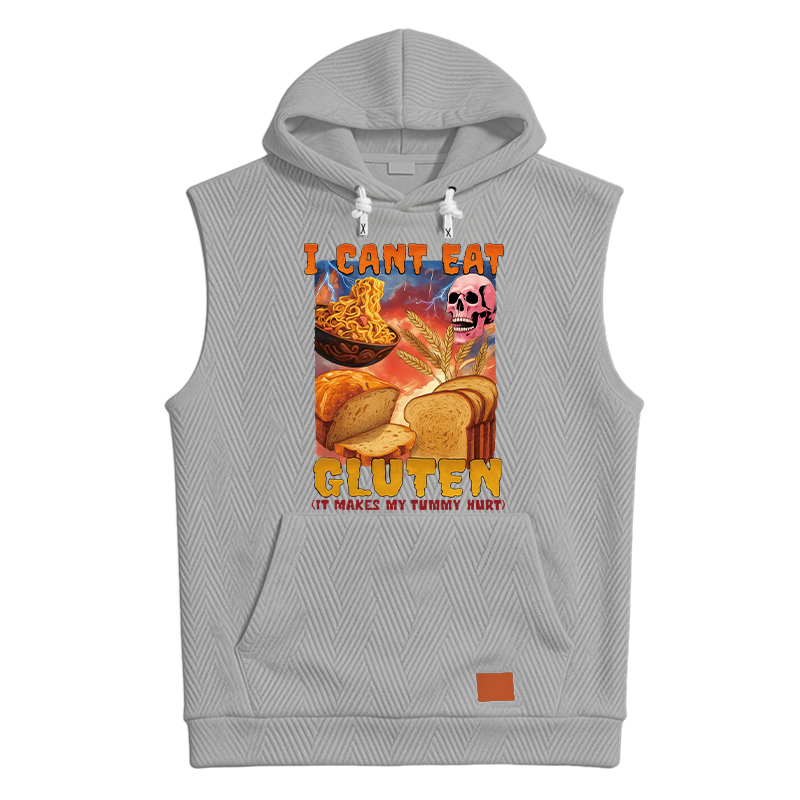 Tokyocanvas I Can't Eat Gluten Funny Meme Hooded Tank