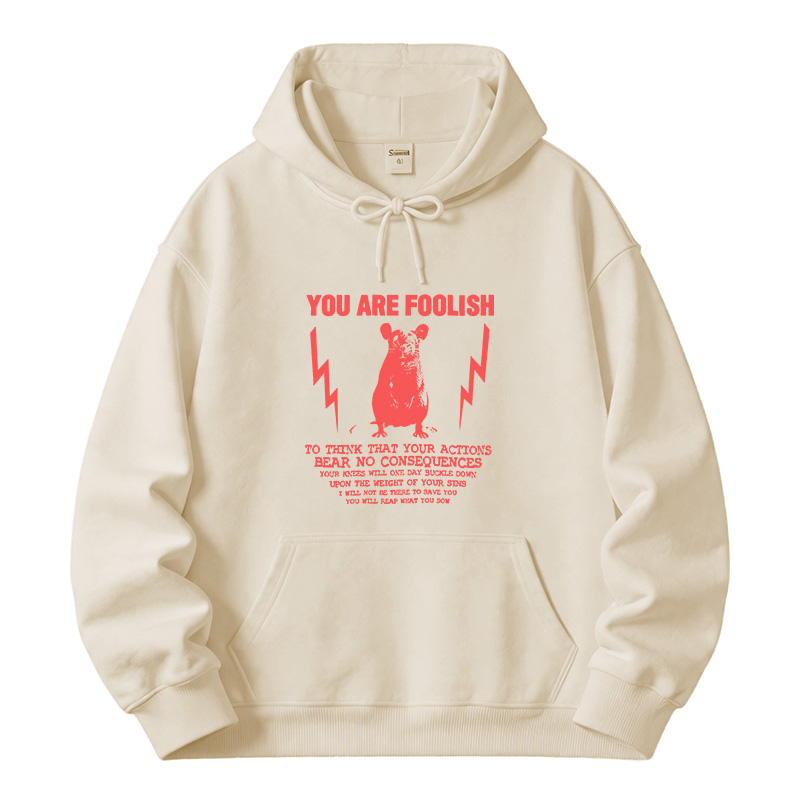 Tokyocanvas You Are Foolish Rat Meme Fleece Lined Hoodie