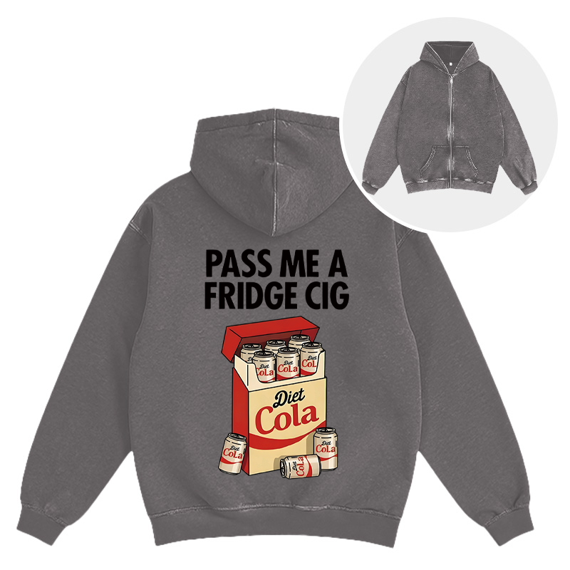 Tokyocanvas Diet Cola Cigarette Pack Washed Zip Hoodie
