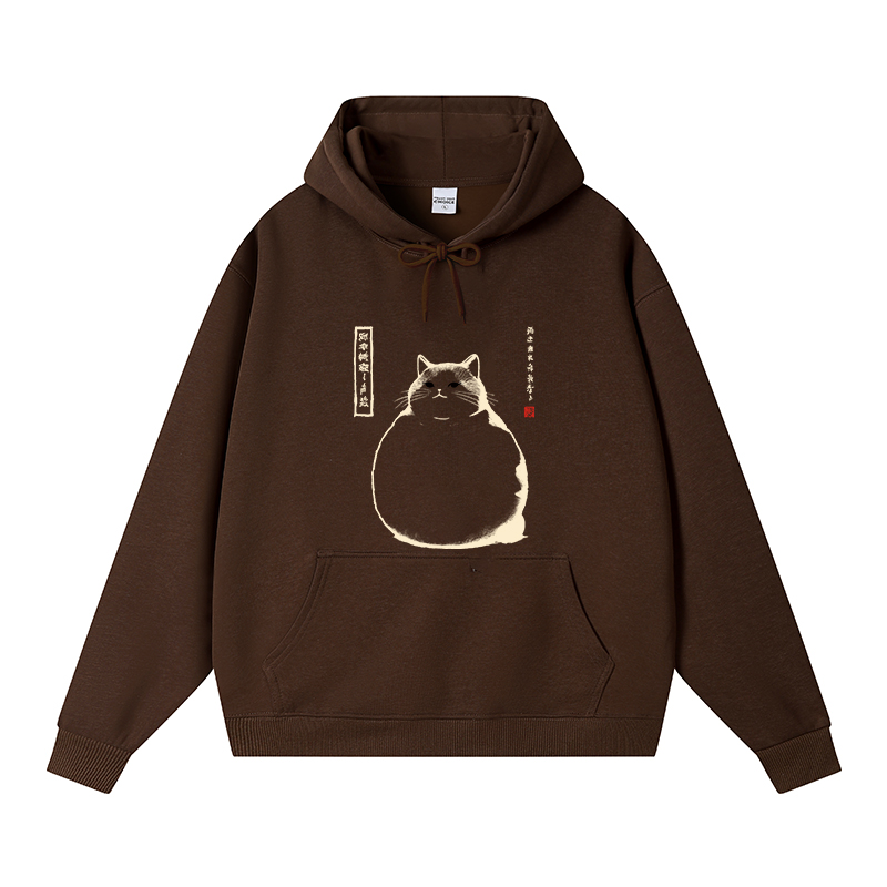 Tokyocanvas Matsumoto Hoji Cat Fleece Lined Hoodie