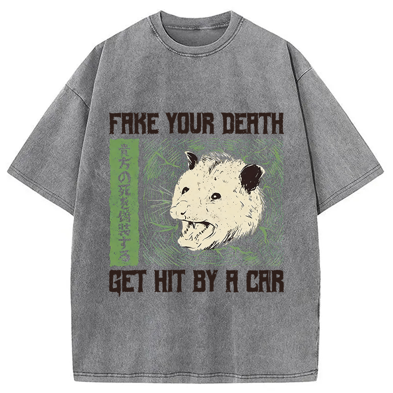 Tokyocanvas Fake Your Death Opossum Washed T-Shirt
