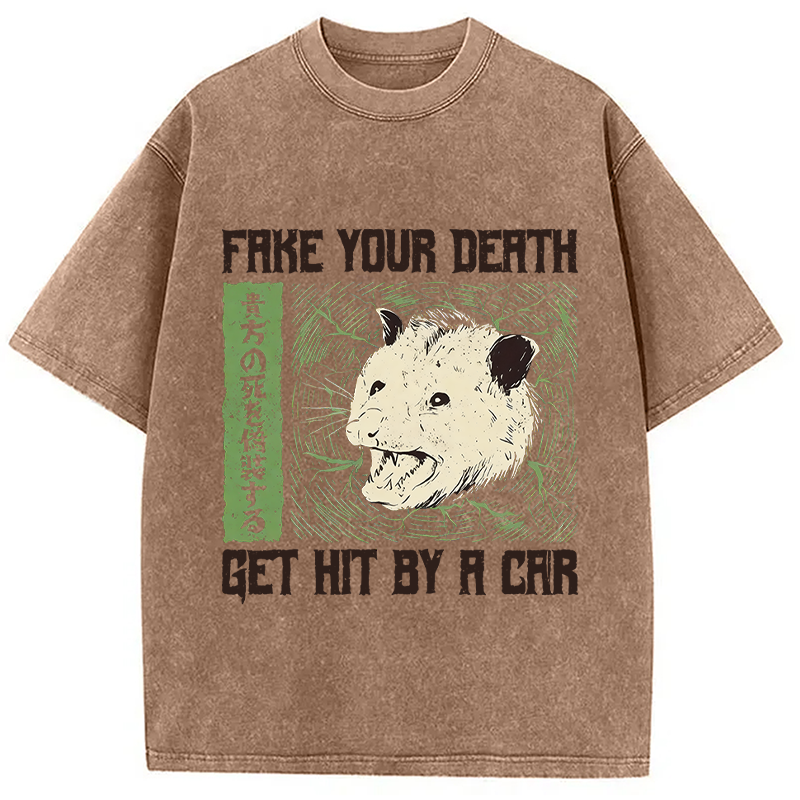 Tokyocanvas Fake Your Death Opossum Washed T-Shirt