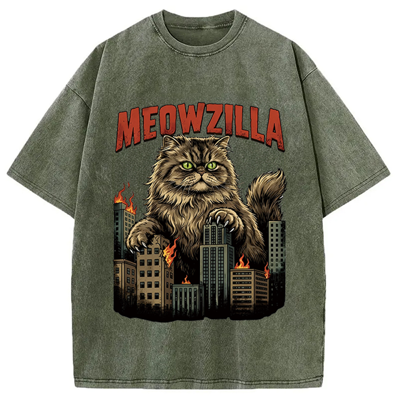 Tokyocanvas Cat  Attack Washed T-Shirt