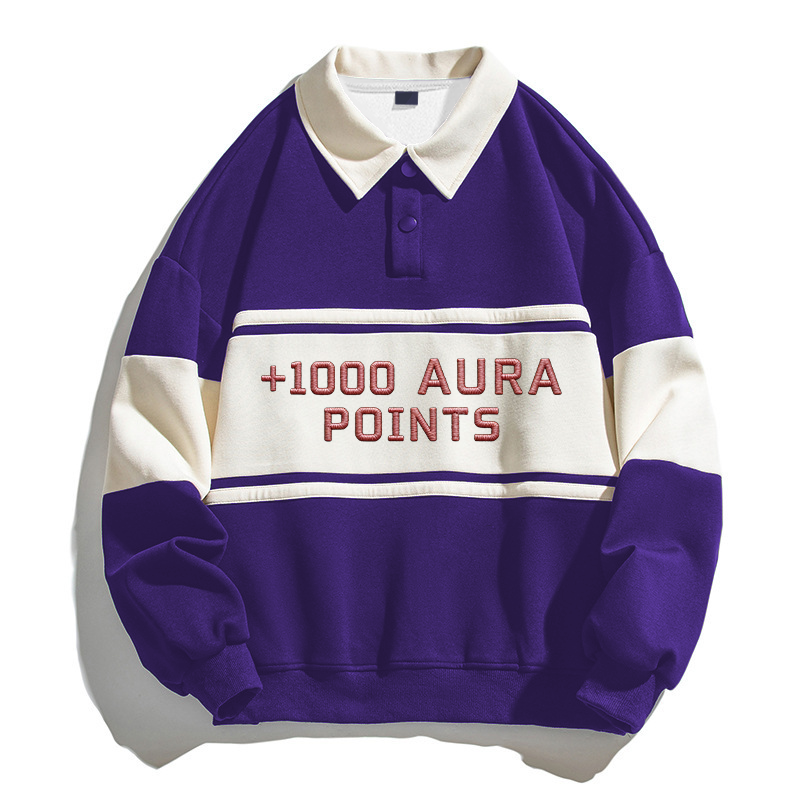 Tokyocanvas Plus 1000 Aura points Polo Embroidered Sweatshirt