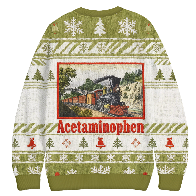 Tokyocanvas Acetaminophen Funny Meme Christmas Ugly Sweatshirt