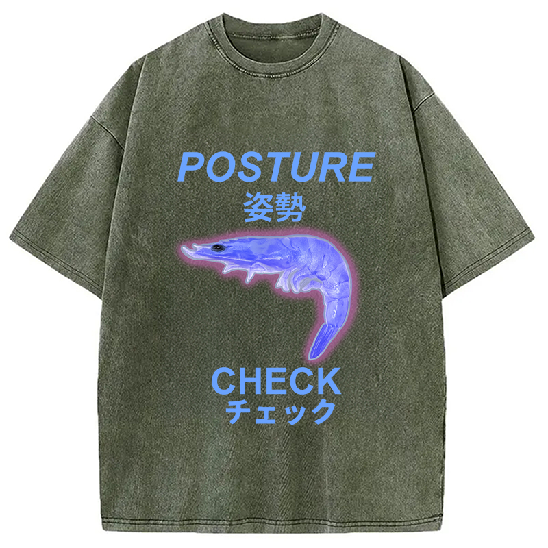 Tokyocanvas Posture Check Washed T-Shirt