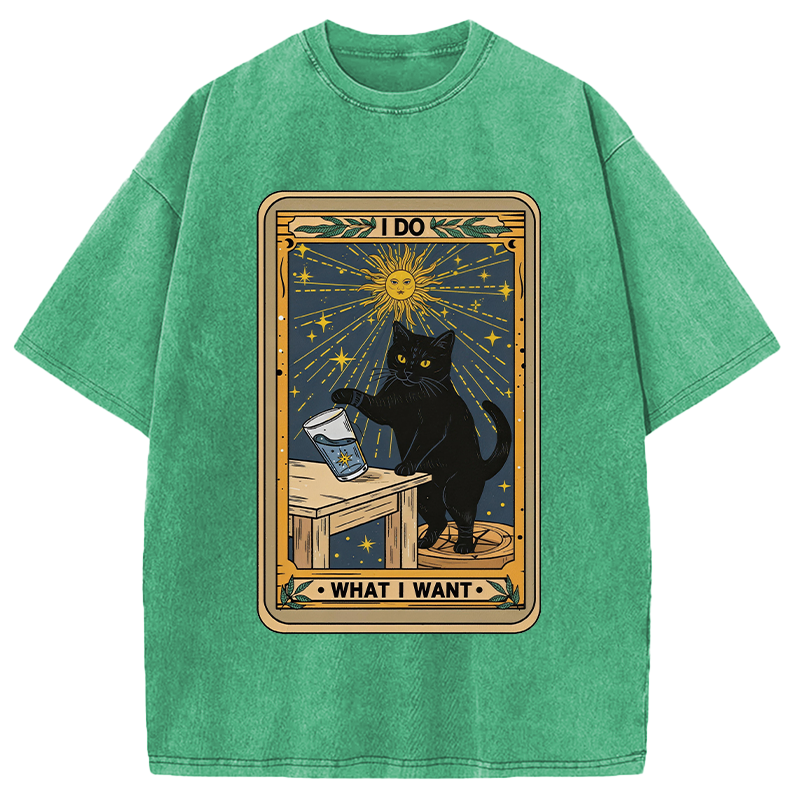 Tokyocanvas I Do What I Want Cats Tarot Washed T-Shirt