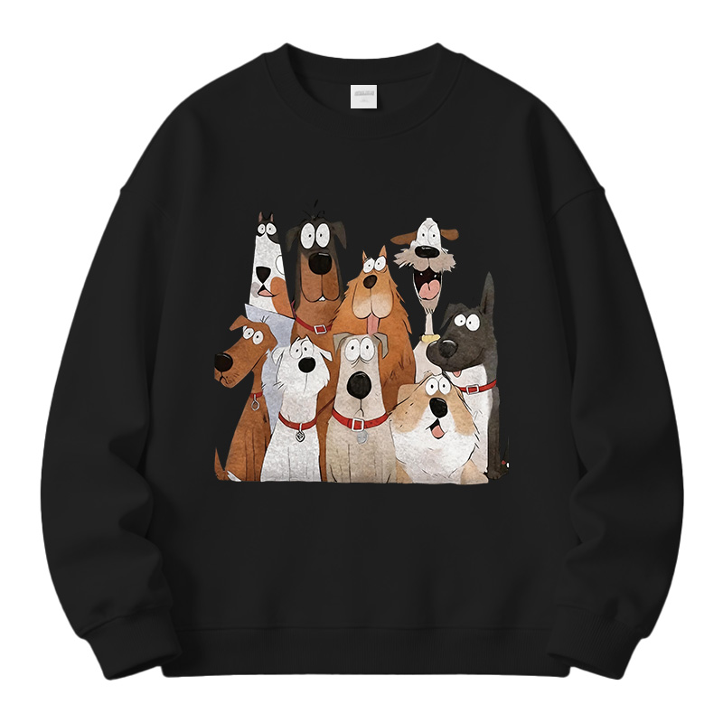 Tokyocanvas Funny Cute Dog Art Print Fleece Lined Sweatshirt