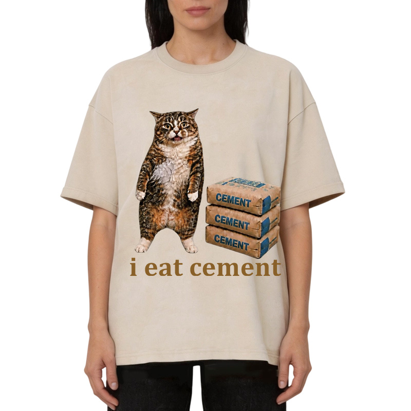 Tokyocanvas I Eat Cement  Washed T-Shirt