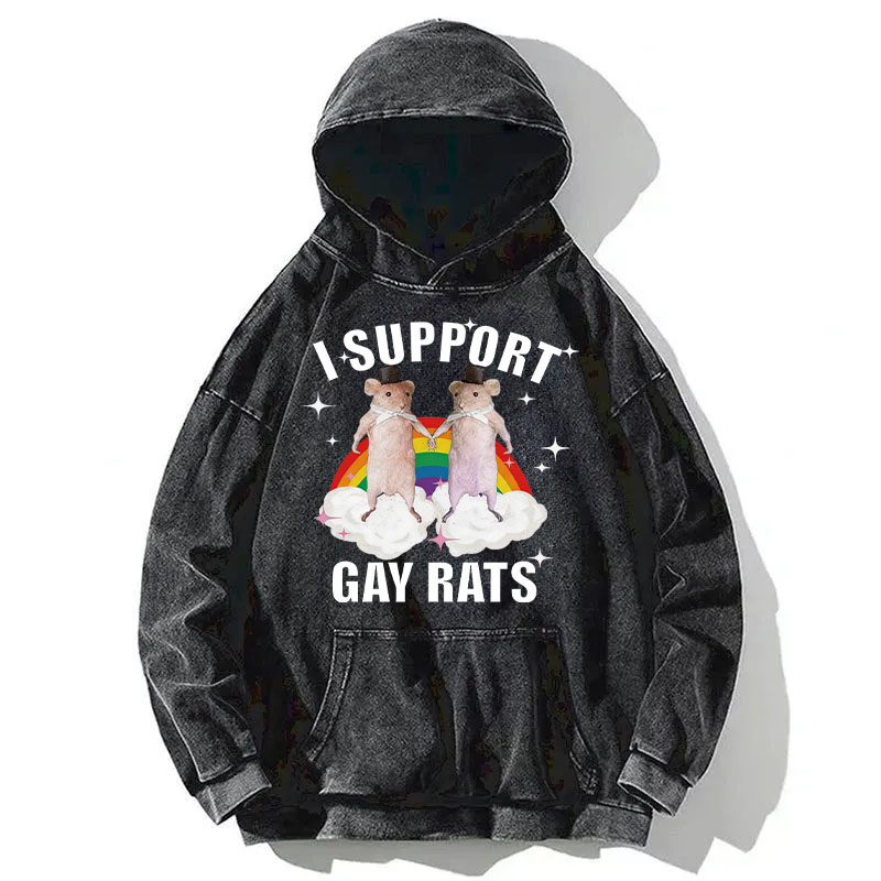 Tokyocanvas Support Gay Rats Washed Hoodie