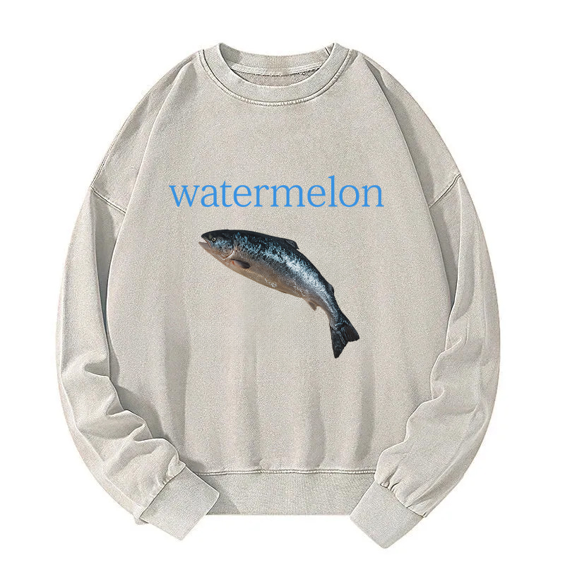 Tokyocanvas Watermelon Fish Washed Sweatshirt