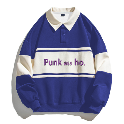Tokyocanvas Punk Ass Ho Polo Embroidered Sweatshirt