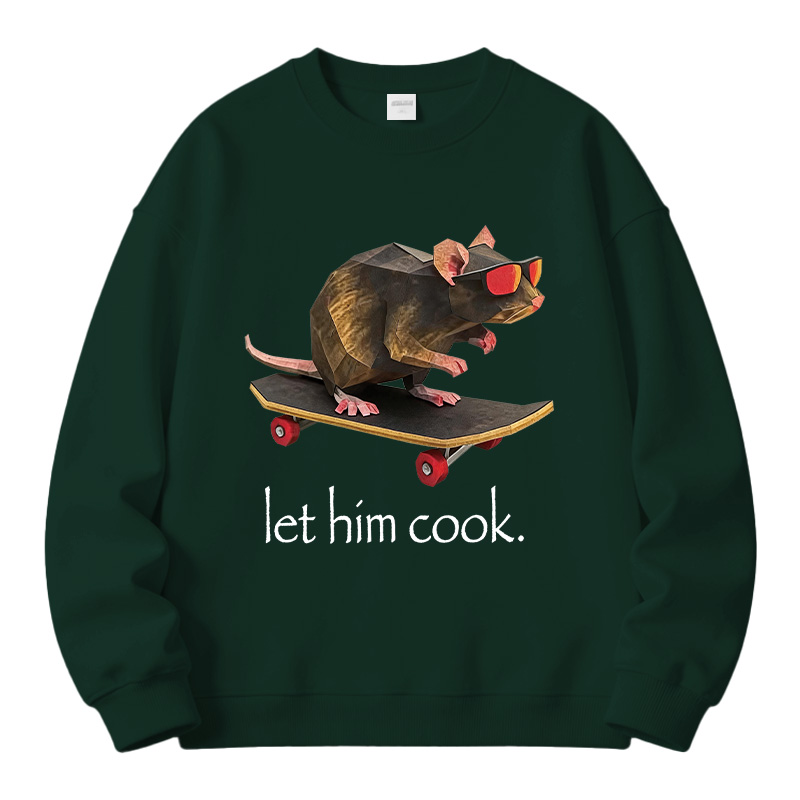 Tokyocanvas Rat Skateboard Cook Fleece Lined Sweatshirt