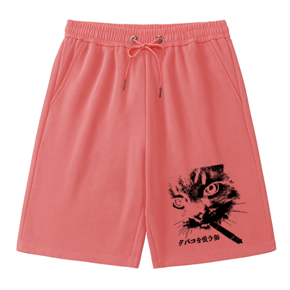 Tokyocanvas Retro Cat Smoking Classic Short