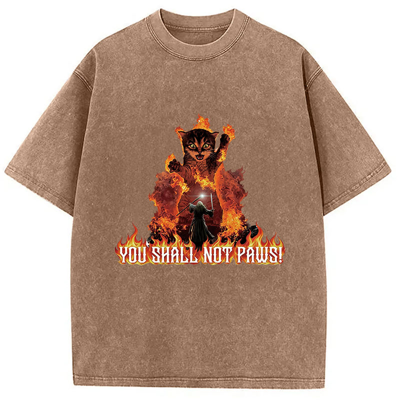 Tokyocanvas You Shall Not Paws! Washed T-Shirt