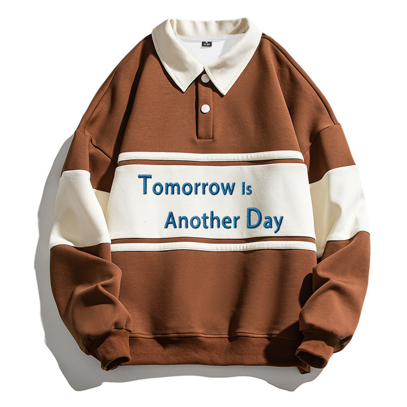 Tokyocanvas Tomorrow Is Another Day Polo Embroidered Sweatshirt