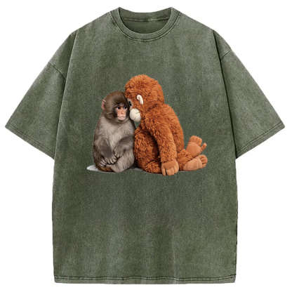 Tokyocanvas Plush Monkey Washed T-Shirt