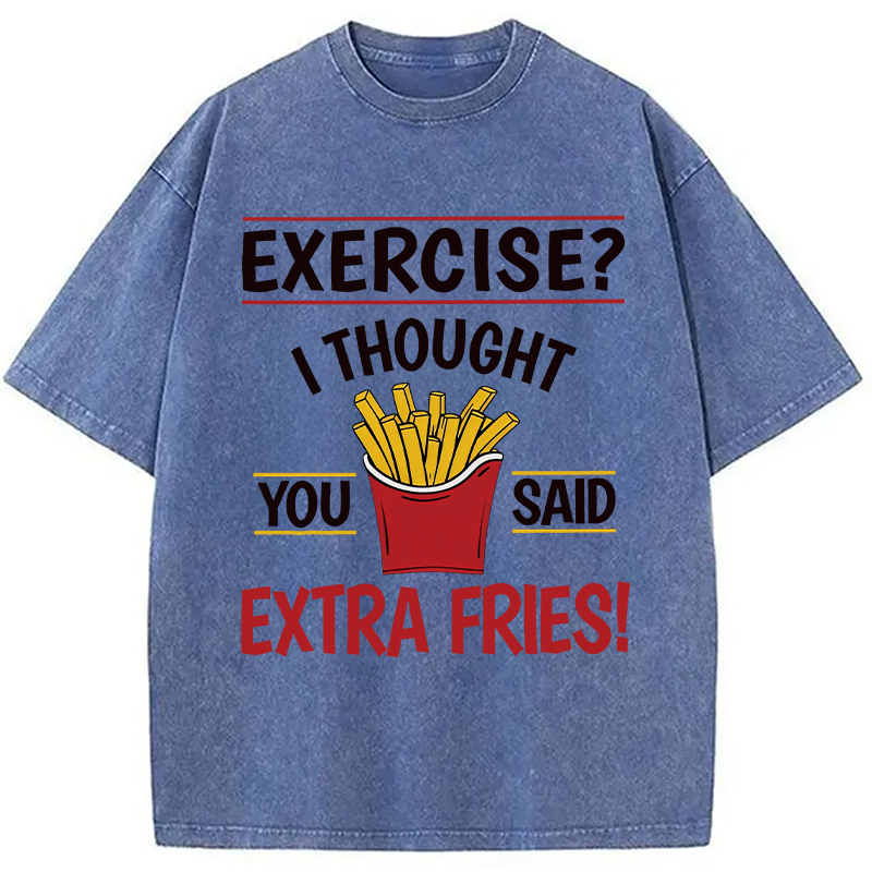 Tokyocanvas Funny Exercise Meme Washed T-Shirt