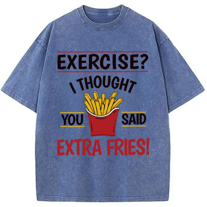 Tokyocanvas Funny Exercise Meme Washed T-Shirt