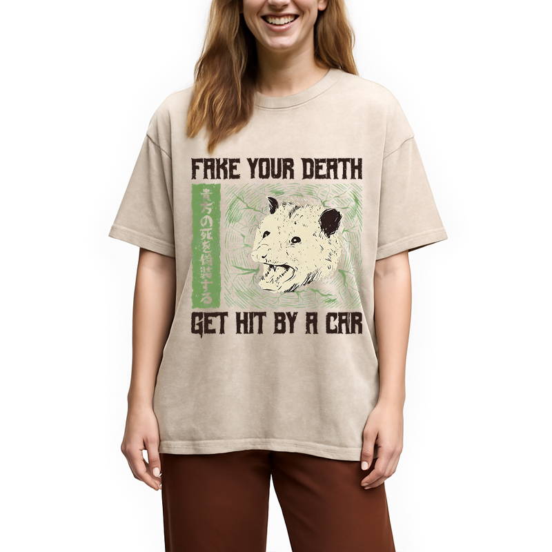Tokyocanvas Fake Your Death Opossum Washed T-Shirt