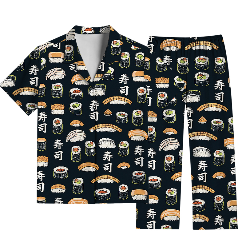 Tokyocanvas Japanese Sushi Aloha Pajama Set