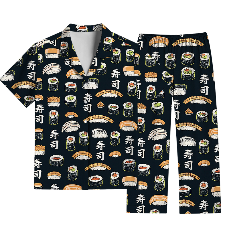 Tokyocanvas Japanese Sushi Aloha Pajama Set