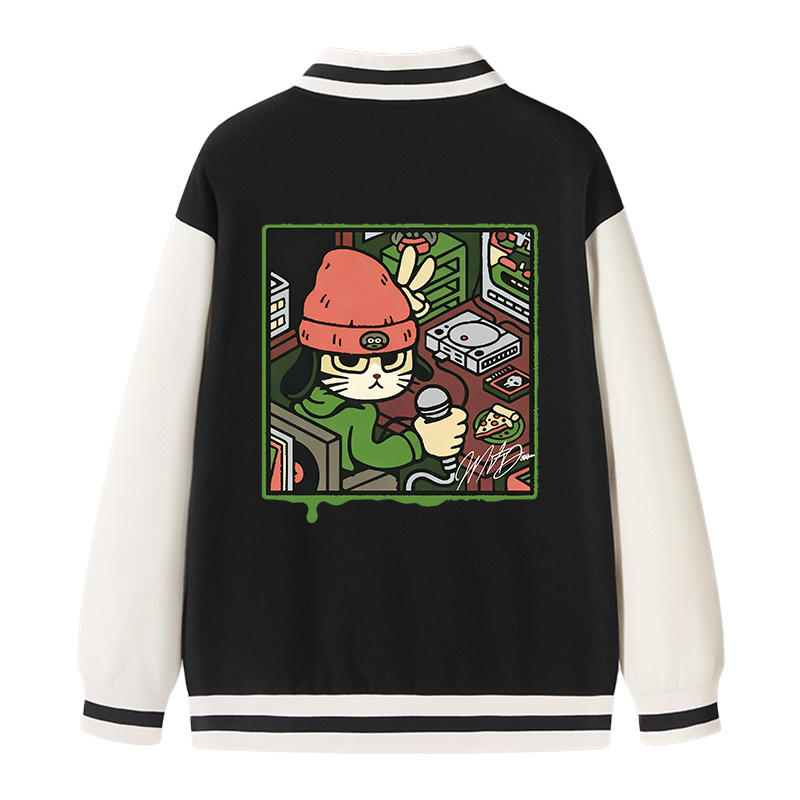 Tokyocanvas Rapper Cat Varsity Jacket