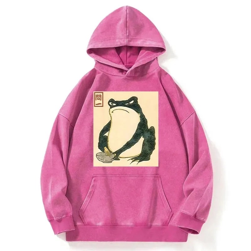 Tokyocanvas Matsumoto Hoji Japanese Frog Washed Hoodie