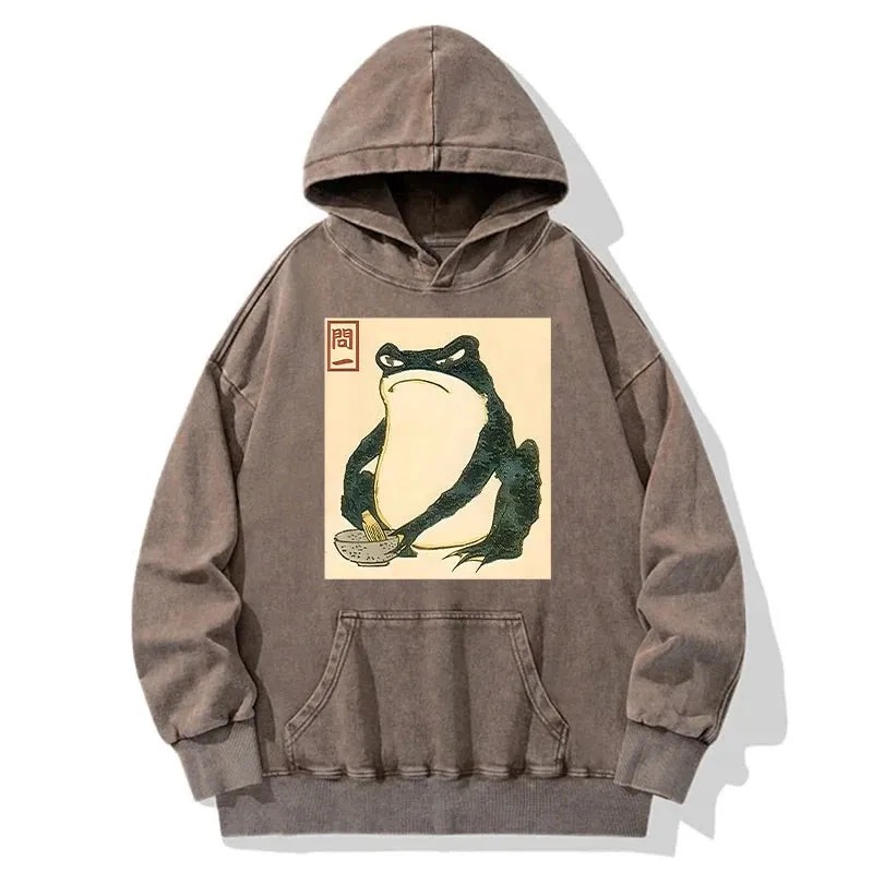 Tokyocanvas Matsumoto Hoji Japanese Frog Washed Hoodie